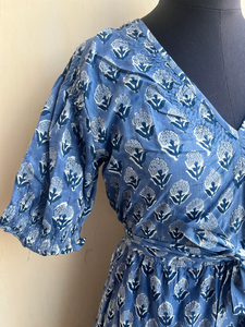 ชุดเดรสพิมพ์ลายด้วยมือ ผ้าฝ้ายอินเดีย ชุดเดรสยาวทรงแม็กซี่สำหรับฤดูใบไม้ร่วง เสื้อผ้าผู้หญิง ชุดเดรสผู้หญิงสำหรับฤดูใบไม้ร่วง ราคาโรงงาน - Product Image 5