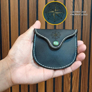 Vintage Brass Perpetual Calendar Pocket <b>Compass</b> with Leather Case and <b>Chain</b> Handmade Nautical Maritime Navigation Gift - Product Image 4