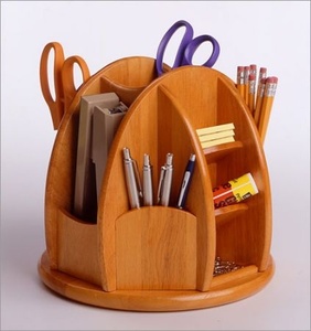 Wooden Desk Storage Container for Everyday Essentials Luxury Timber Pen Organizer for Office Decor Wooden Office Accessory <b>Caddy</b> - Product Image 1