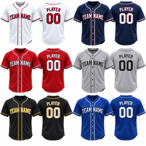 Maillot de baseball brodé sur mesure, léger, respirant, à boutons, uniforme d'équipe personnalisé, OEM - Product Image 2