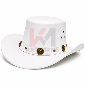 Sombrero de Cuero Estilo Vaquero Occidental Personalizado con Logotipo de Marca Privada, OEM, ODM, Suministro al por Mayor para Distribuidores y Minoristas de Moda - Product Image 1
