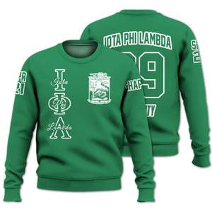 Sudadera Universitaria Personalizada Iota Phi Lambda, Verde Esmeralda, con el Escudo de la Hermandad Griega, Sudadera con Capucha Personalizada para Mujer - Product Image 3