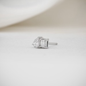 ต่างหูเพชรทอง 14K รูปทรงหลากหลาย มรกตเพาะเลี้ยง รูปหัวใจ รูปไข่ รูปหยดน้ำ ต่างหูเดี่ยว เครื่องประดับทันสมัยสำหรับผู้หญิง - Product Image 3