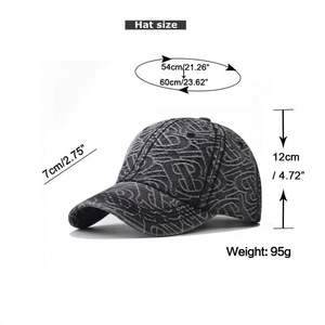 Gorra de Béisbol de Mezclilla Lavada con Diseño de Diamantes para Hombre y Mujer, Nueva Colección 2024, de Alta Calidad e Impermeable - Product Image 2