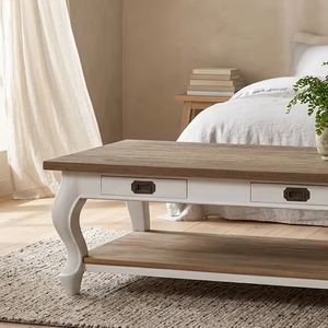 Mesa de Centro Ello de Diseño Escandinavo, Moderna, con Acabado de Madera de Ratán Natural, Mueble Ecológico para Decoración de Sala de Estar - Product Image 5