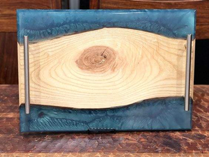 Christmas Multi Color Custom Wooden <b>Epoxy</b> Resin Serving Tray High-quality Wooden <b>Epoxy</b> Resin Tray Custom Logo Wooden - Product Image 3