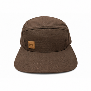 Premium Plain 5 Panel Jockey Camper <b>Cap</b> <b>Flat</b> Low Profile Waterproof Polyester Outdoor Hat with Leather Patch Logo Adjustable - Product Image 2
