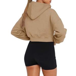 Casual Cropped <b>Top</b> Hoodies With Long Sleeve and Sweatshirts Hoodies <b>Women's</b> 2026 - Product Image 3