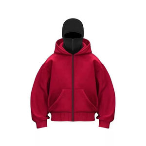<b>Mens</b> Double Hooded Style Hoodie Premium Cotton Fleece <b>Pullover</b> Sweatshirt Streetwear Casual Relaxed Fit Hooded Top - Product Image 1