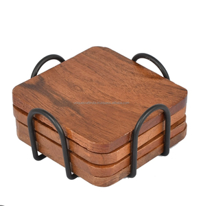 Modern Handcrafted Eco-Friendly Modern Wooden <b>Coaster</b> Set Elegant Durable <b>Drink</b> <b>Coasters</b> for Tea Coffee Home Decor India - Product Image 4