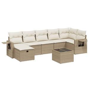 Conjunto de Sofás Grandes para Jardín en Ratán Sintético Beige con Vidrio Templado, Muebles de Exterior de Primera Calidad - Product Image 2