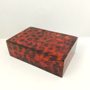 Luxury Faux Tortoise Shell Resin Storage <b>Box</b> with Lid Handmade Decorative Resin Jewelry <b>Box</b> for <b>Vanity</b> Table Modern Amber Black - Product Image 1