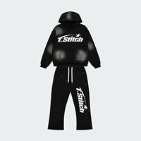 Ensemble de survêtement deux pièces pour homme, hiver, uni, avec strass, 100% coton, tissu respirant, streetwear, tenue décontractée, usage quotidien
