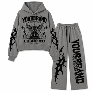 Conjunto Deportivo Personalizado con Sudadera de Algodón Grueso Bordada en 3D, Ropa Deportiva Premium Unisex, Fabricación OEM al por Mayor - Product Image 6