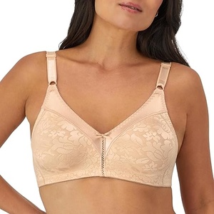 Sujetador sin Varillas para Mujer, Copa Completa, con Encaje Floral, Tirantes Ajustables en Y, Material Spandex/Algodón - Product Image 2