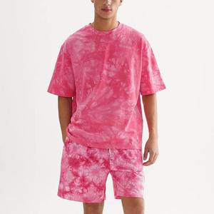 Conjunto de Camiseta y Pantalones Cortos de Algodón Puro, Transpirable, de Corte Holgado, con Diseño Tie Dye, para Hombres y Adolescentes, Talla Grande, Informal, para Verano - Product Image 2