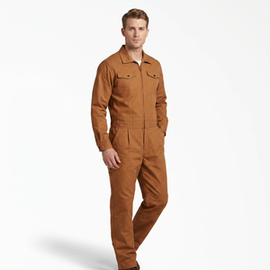 Combinaison de travail unisexe marron à fermeture éclair intégrale, manches longues, poches avant, épaissie, pour atelier, sécurité, extérieur, intérieur, imperméable - Product Image 3