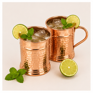 Lot de mugs Moscow Mule en cuivre pur, design martelé artisanal, verres à bière pour bars et restaurants, logo personnalisable - Product Image 4