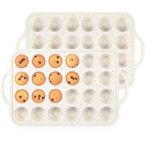 Mini Stampi in Silicone Antiaderenti con 24 Cavità e Telaio Rinforzato in Metallo per Cuocere Cupcake e Muffin con Manico - Product Image 1