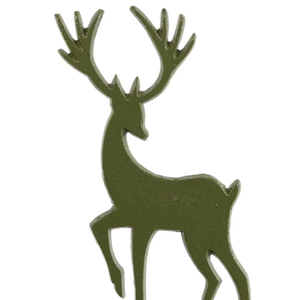 Northlight Green Reindeer Metal Christmas <b>Tealight</b> <b>Holder</b> With Mango Wood Base - Product Image 3