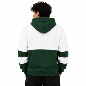 Sweat-shirts à capuche bicolores épais, brodés sur mesure, en molleton de coton, coupe oversize, style streetwear, fournisseur B2B en gros - Product Image 3