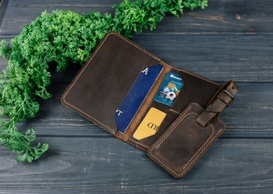 ซองหนังใส่หนังสือเดินทางแบบมีที่ใส่บัตรเดินทางแบบกระเป๋าสตางค์ PTH-0057แบบมีบัตรประจำตัว - Product Image 4