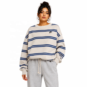 Sweat-shirt unisexe personnalisé à rayures, col rond, manches longues, pull décontracté en molleton doux, coupe décontractée, streetwear, mode moderne, hoodies - Product Image 1