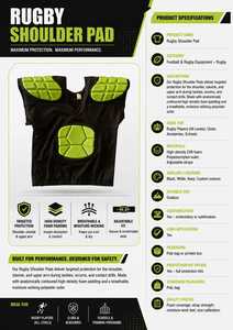 Breathable Moisture Wicking <b>Rugby</b> <b>Shoulder</b> <b>Padding</b> Vest Impact Protection Clavicle Upper Arm Guard For Schools Clubs Custom Logo - Product Image 3