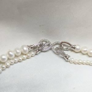 Collar de Perlas de Agua Dulce de Doble Hilo, Versátil, con Cuentas Grandes y Pequeñas de 3-4 mm y 6-7 mm, Collar Multifuncional - Product Image 1