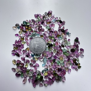 Lote de Turmalina Natural Multicolor en Forma de Pera Cabujón de 133 Quilates |   Piedras Preciosas Sueltas de 3x5mm a 6x8mm - Product Image 4