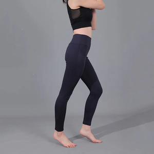 Leggings de sport pour femmes, taille haute, effet ventre plat, personnalisés, rehausseurs de fessiers, pantalons de yoga couleur unie pour la gym - Product Image 3