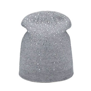 Wholesale Colorful Knitted <b>Hat</b> With Rhinestone Jacquard <b>Beanies</b> New Plain Knitted <b>Hat</b> With Custom Logo Fall Winter <b>Beanies</b> - Product Image 4
