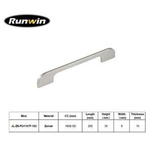 Modern Long Flat Brushed Nickel Zinc Alloy 160/192mm Wardrobe Cabinet <strong>Door</strong> OEM Factory High Quality Kitchen Dresser Villa - Product Image 1