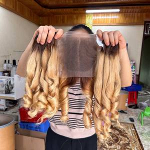 Extensiones de Cabello Humano Virgen Vietnamita al por Mayor, Paquetes de Cabello Humano Rizado con Trama Cosida a Mano, Pelucas de Cabello Humano con Frente de Encaje - Product Image 2