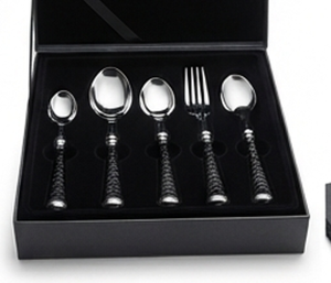Elegant <b>Black</b> Handle Silver Plated Flatware <b>Set</b> Dishwasher Safe For Wedding Occasion And Everyday Use <b>Cutlery</b> <b>Set</b> - Product Image 4