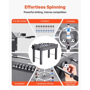 Table de baby-foot pleine grandeur de 48 pouces, taille standard, durable, pour la maison et la salle de jeux familiale - Product Image 3