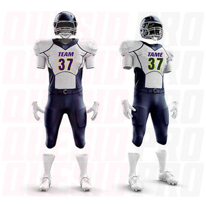 Uniformes de football américain personnalisés en tissu twill respirant, à séchage rapide, antibactériens, 100% polyester, vêtements de sport par sublimation - Product Image 2