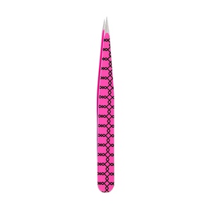 Pince à épiler de précision rose en acier inoxydable durable à pointe lisse avec emballage écologique pour les sourcils, longueur 10 mm - Product Image 4