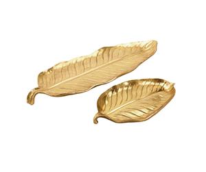 Bandeja de Servir de Metal con Diseño de Hojas de Latón, Atractiva y Moderna, Plato Dorado de Lujo Hecho a Mano para Comida, Decoración del Hogar, Venta al Por Mayor - Product Image 1