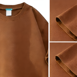 Camiseta Personalizada para Hombre, Talla Grande, 100% Algodón, Tejido Grueso, Detalle de Parche, 260 g/m², Estilo Urbano, Retro, Lavado, Lisa - Product Image 3