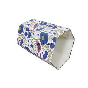 กล่องกระดาษรีไซเคิลลายดอกไม้หกเหลี่ยมทำมือจากผ้าฝ้าย สำหรับใช้ในสวน สำนักงาน หรือบ้าน - Product Image 2