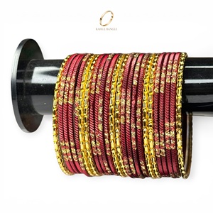 Modern Design Kids <b>Red</b> Gold Plated Stainless Steel Crystal Wedding Fashion Bangles Premium for Boutiques Gift Shops Wholesale - Product Image 1
