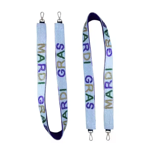 Mardi Gras Webbing <b>Strap</b> With Raised Text Fashionable Bag Accessory Colorful Adjustable - Product Image 1