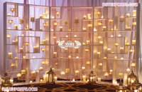 Superbe décoration murale de bougies pour scène de Walima musulmane, toile de fond murale de bougies pour scène de mariage royal, USA