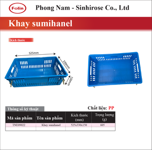 Blue Rectangle Eco-Friendly PP Plastic 4mm Thick Storage <b>Crate</b> with Metal Handle Stackable for Household Use - Product Image 6