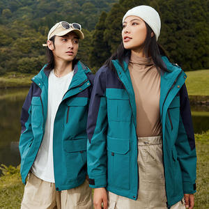 Veste coupe-vent imperméable pour homme 3 en 1, parka tactique de randonnée en plein air, doublure en polaire à capuche, vêtements de sport coupe-vent, veste cargo - Product Image 3