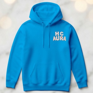 เสื้อฮู้ดดี้คุณภาพพรีเมียมระดับมืออาชีพ สีฟ้าอ่อน พร้อมป้ายปักโลโก้แบบเชนิลล์สั่งทำพิเศษ คุณภาพเยี่ยม ยอดขายดีที่สุด เป็นมิตรต่อสิ่งแวดล้อม - Product Image 2