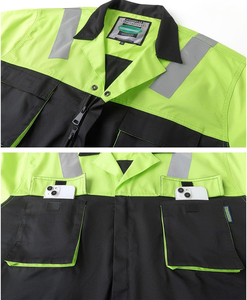 Combinaison de travail unisexe haute visibilité certifiée Oeko-Tex, imprimée à l'écran, en polyester, avec bandes réfléchissantes, combinaison de sécurité industrielle - Product Image 6
