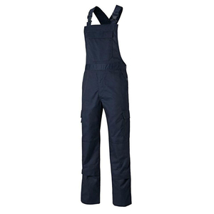 Combinaison de travail marron pour homme avec genoux et poches renforcés noirs, bretelles réglables, résistante à l'abrasion, en coton - Product Image 3