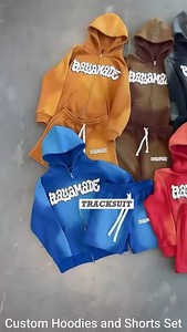 Novedades, Conjunto de Sudadera con Capucha Personalizada para Hombre, Conjunto Deportivo de 2 Piezas de Algodón, Conjuntos Deportivos Cortos para Hombre, Conjunto de Dos Piezas - Product Image 6
